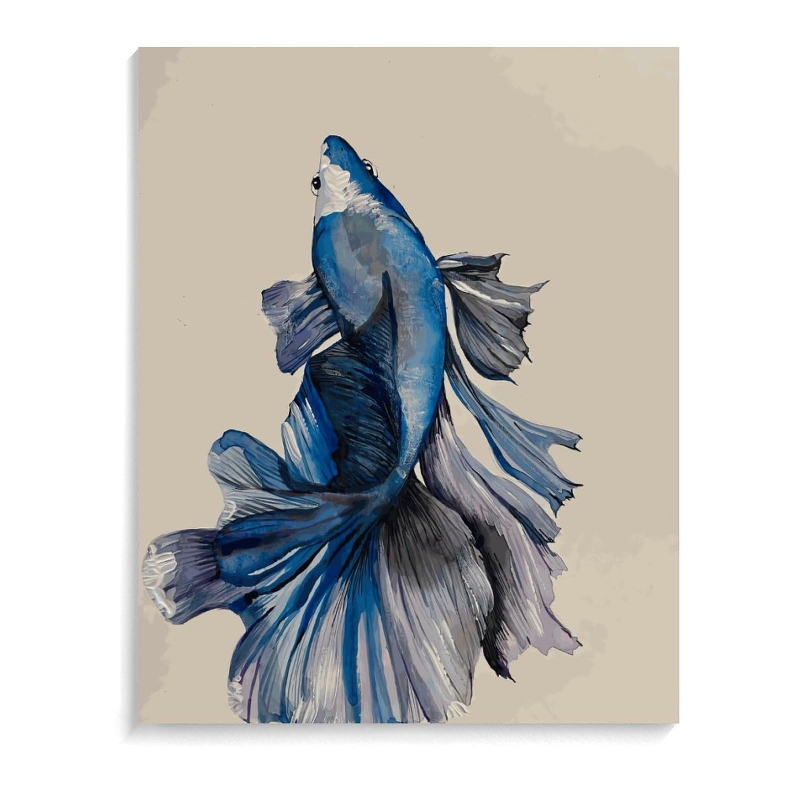 Amazon | 数字油絵 ベタの魚 デジタル油絵 キャンバスの油絵